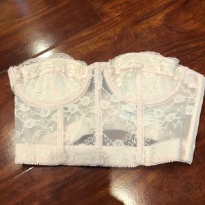 Mint crop lace bustier